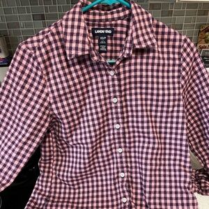 LANDS’ END Women’s Checkered Flannel Shirt. Size XSP